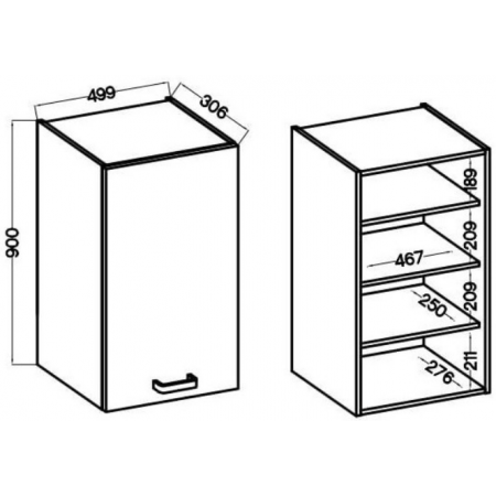Szafka wisząca 50 cm kaszmir + biały CAROL 50 G-90 1F